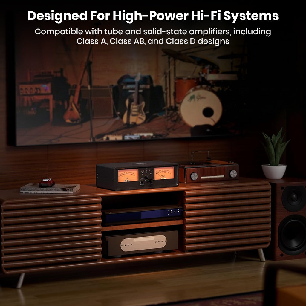 NEOHIPO ET30 designed for high-power Hi-Fi systems, compatible with Class A, AB, and D amplifiers in a premium audio setup.