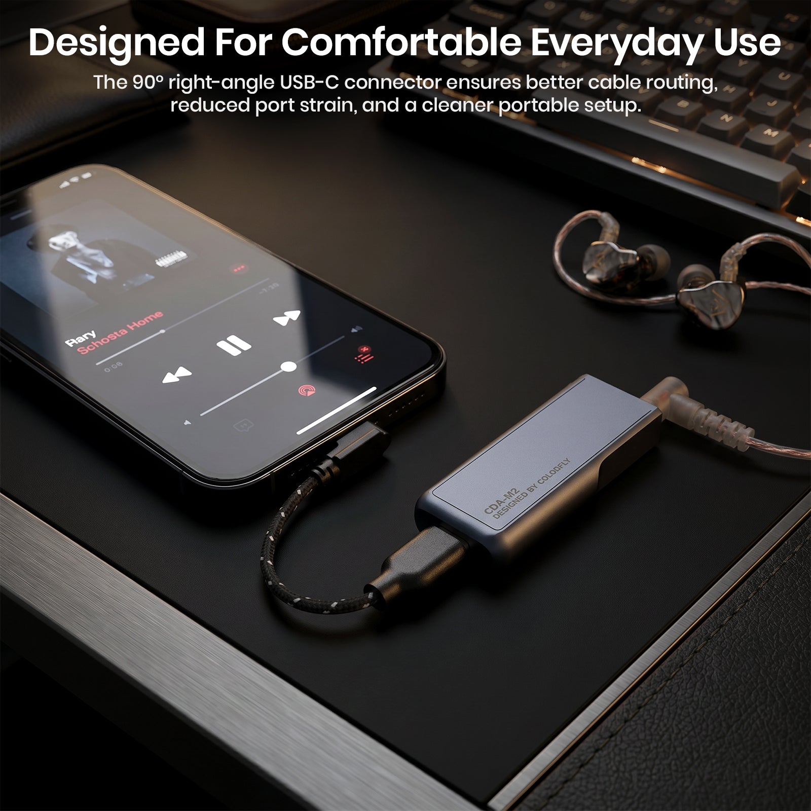 TimeEar - USB C to USB C OTG Mini Cable (L-Shaped to Straight)