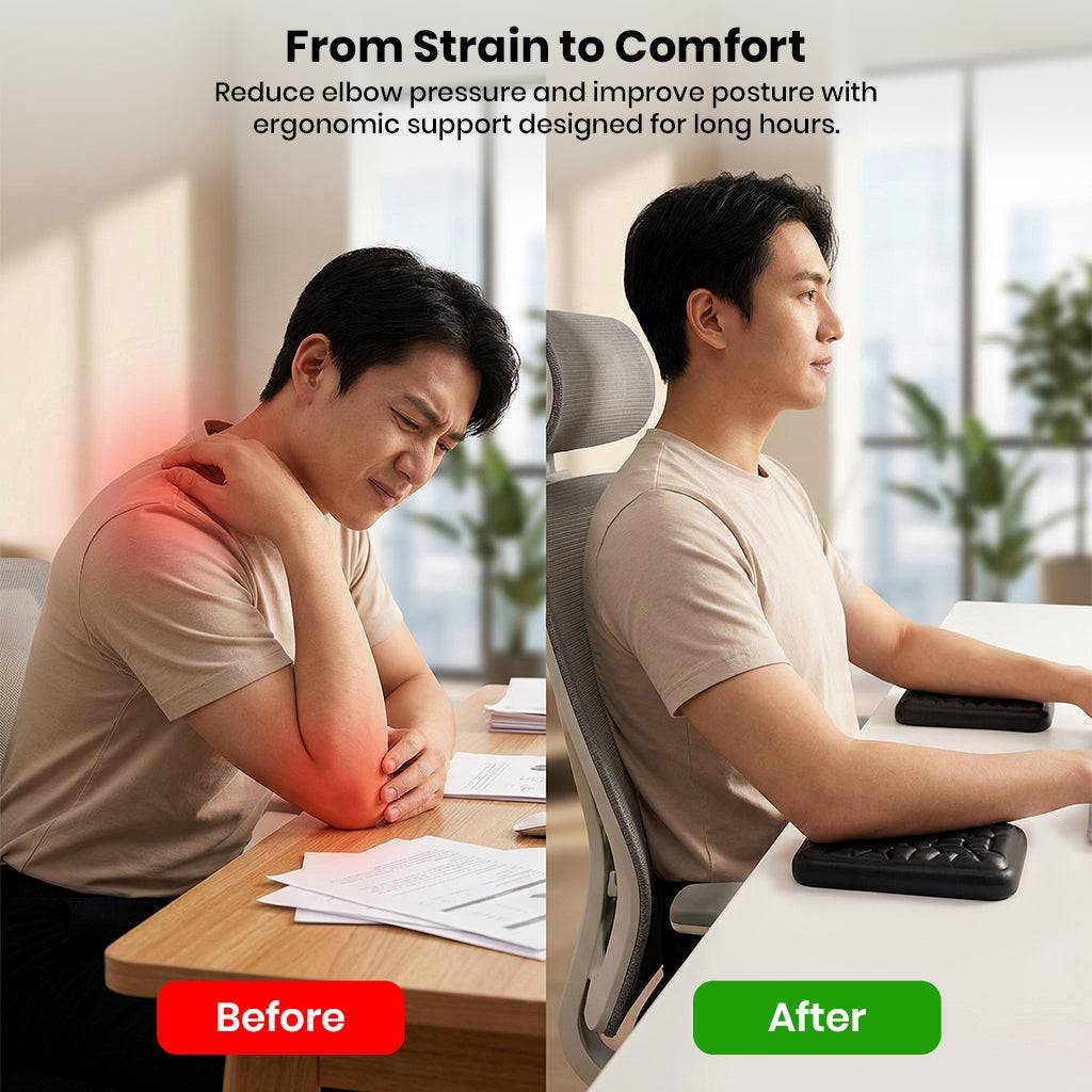 TECPHILE - Ergonomic Keyboard Wrist Rest Pad Support for Keyboard & Mouse