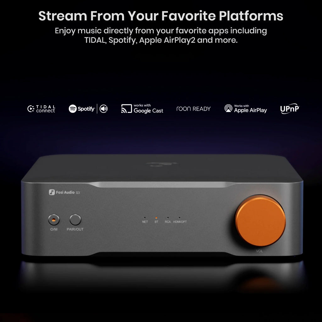 Fosi Audio S3 connected to smartphone for seamless music streaming