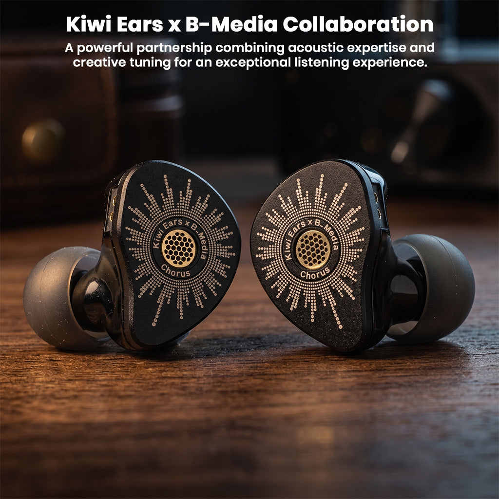 In-ear monitors with accessories and packaging for audio equipment