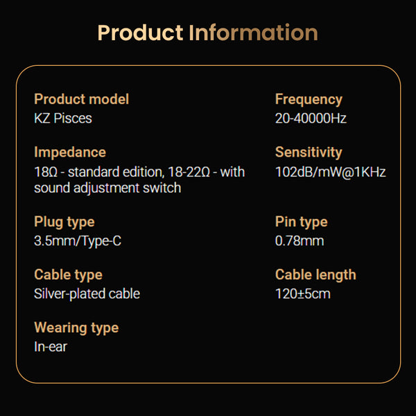 KZ- Pisces 10mm + 8mm Dual Dynamic Driver In-Ear Monitor - 14