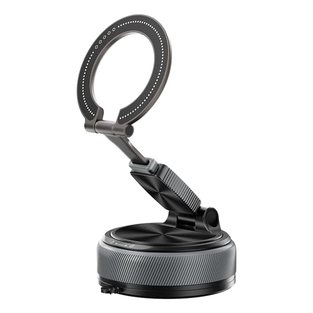 2 IN 1 360° Vacuum Magnetic Phone Holder for Car, MagSafe Compatible Mobile Stand, Detachable Ring, 360° Triple Axis Windshield Holder, N52 Strong Magnet Compatible with iPhone & All Smartphones