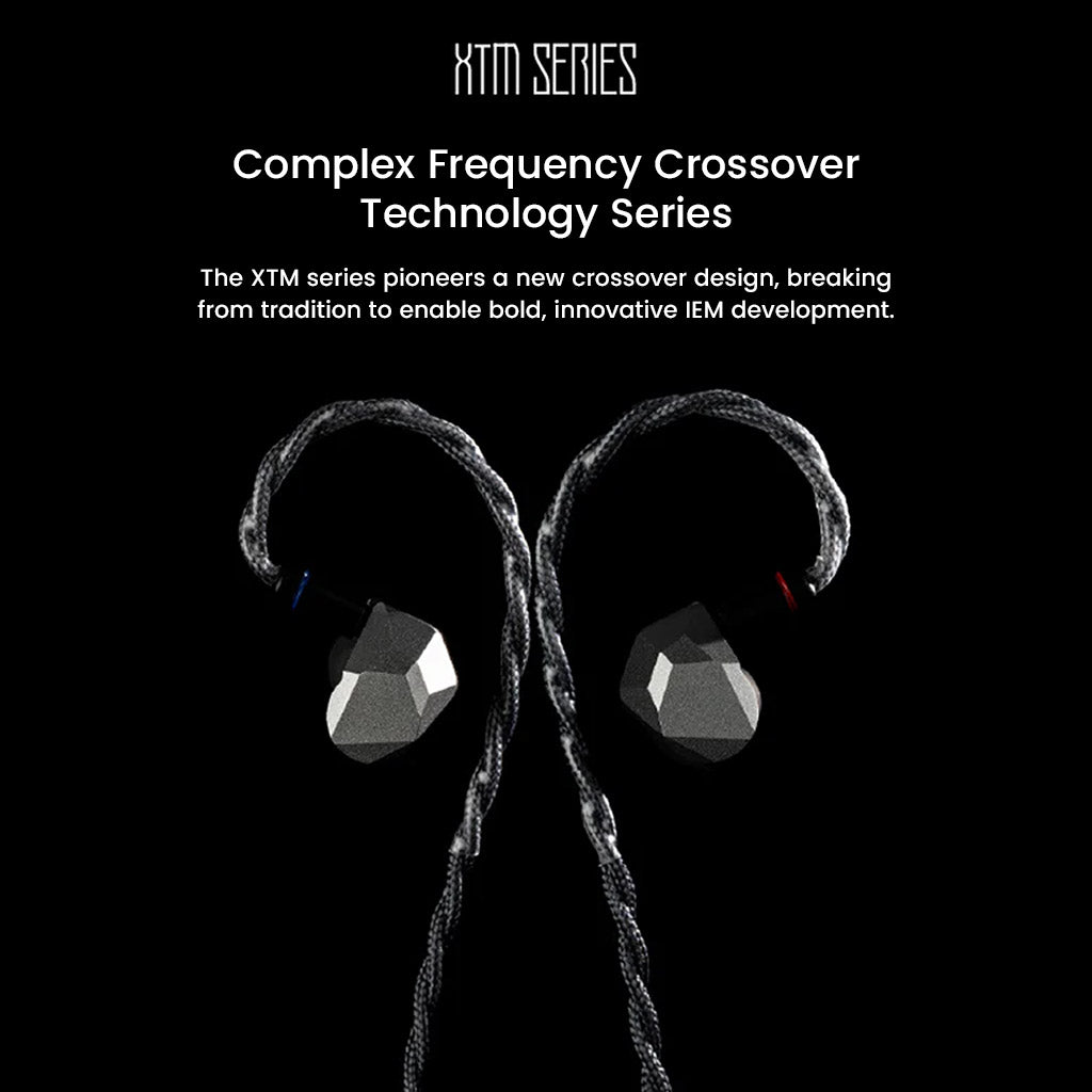 Moondrop Harmon 3 IEM with braided cable, part of XTM Series featuring innovative crossover design for audiophile-grade sound quality.