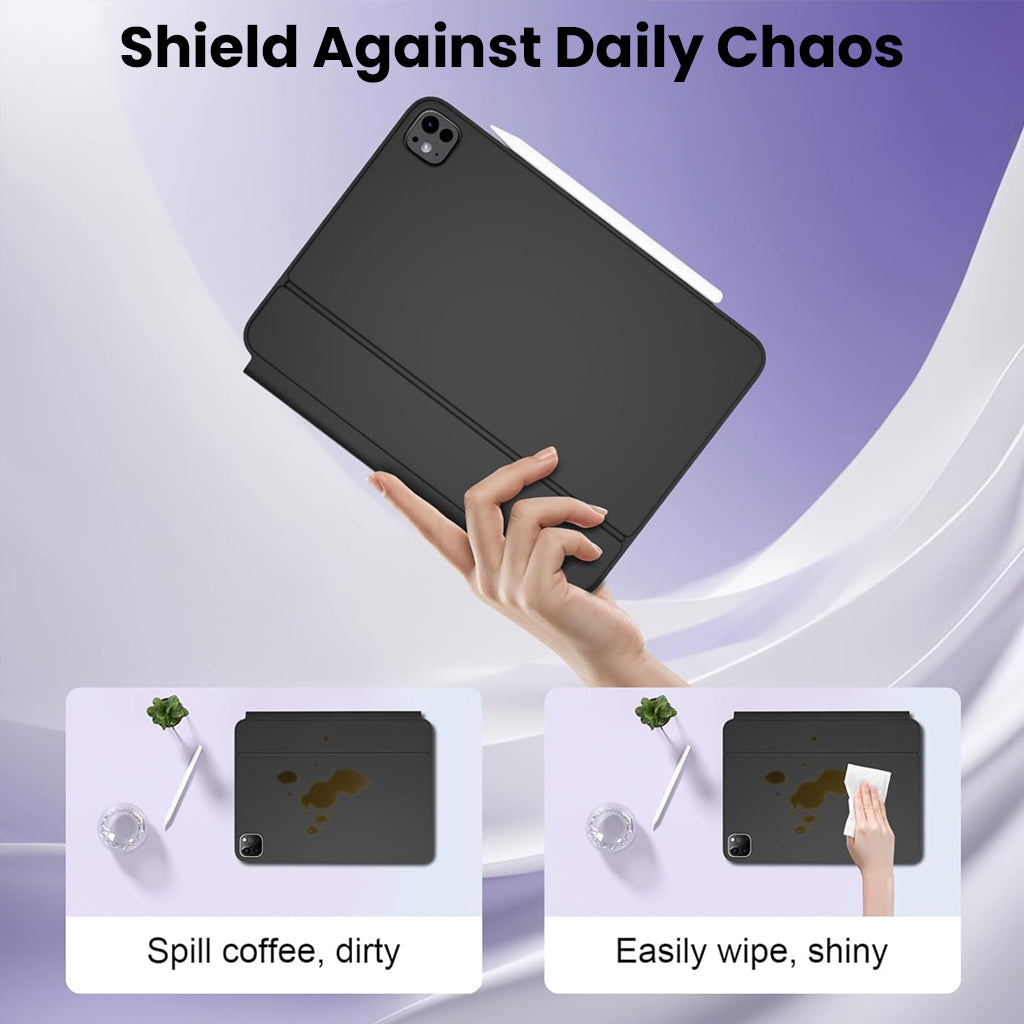 Durable and easy-to-clean MK-M7112 Magic keyboard case for Xiaomi Pad 7 / 7 Pro resists spills and fingerprints with anti-scratch surface.