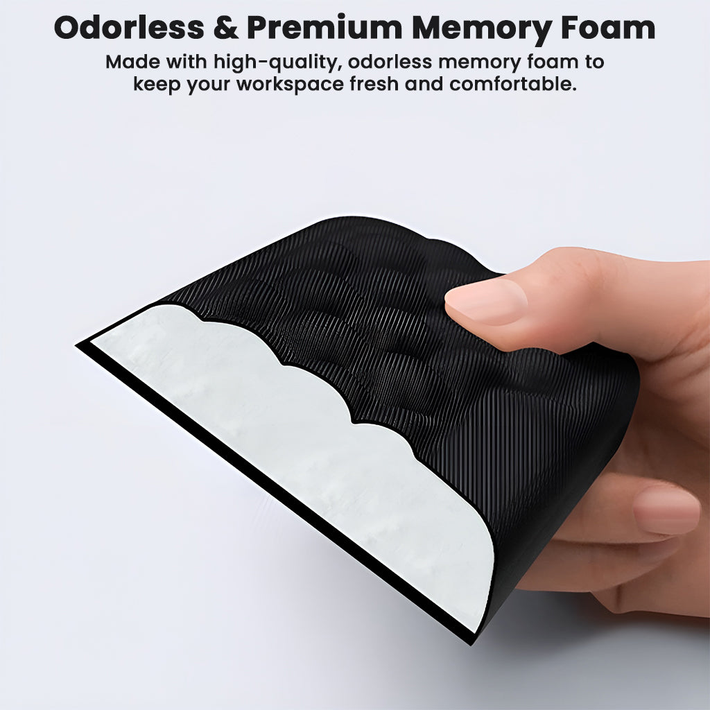 Premium odorless memory foam in TECPHILE wrist rests ensures a fresh and comfortable workspace for extended computer use.