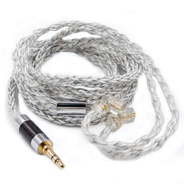 KZ - 8 Core Silver Blue Mixed Upgrade Cable for IEM - 1