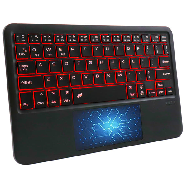 B102D Bluetooth Wireless Keyboard with Multi-Touch Trackpad, 7 Color Backlit - 1