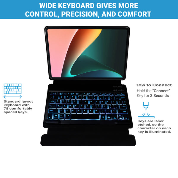 TECPHILE - Wireless Keyboard Case for Xiaomi Pad 5/5 Pro - 10
