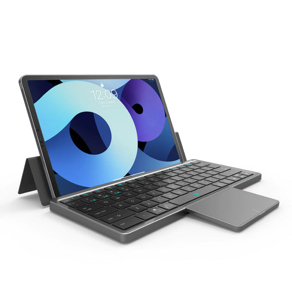 TECPHILE - KF8700 Wireless Keyboard with Foldable Case - 1