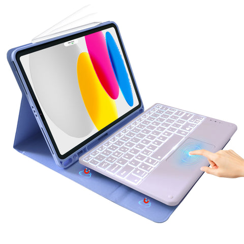 Buy purple TECPHILE - PS11T Wireless Keyboard Case For iPad