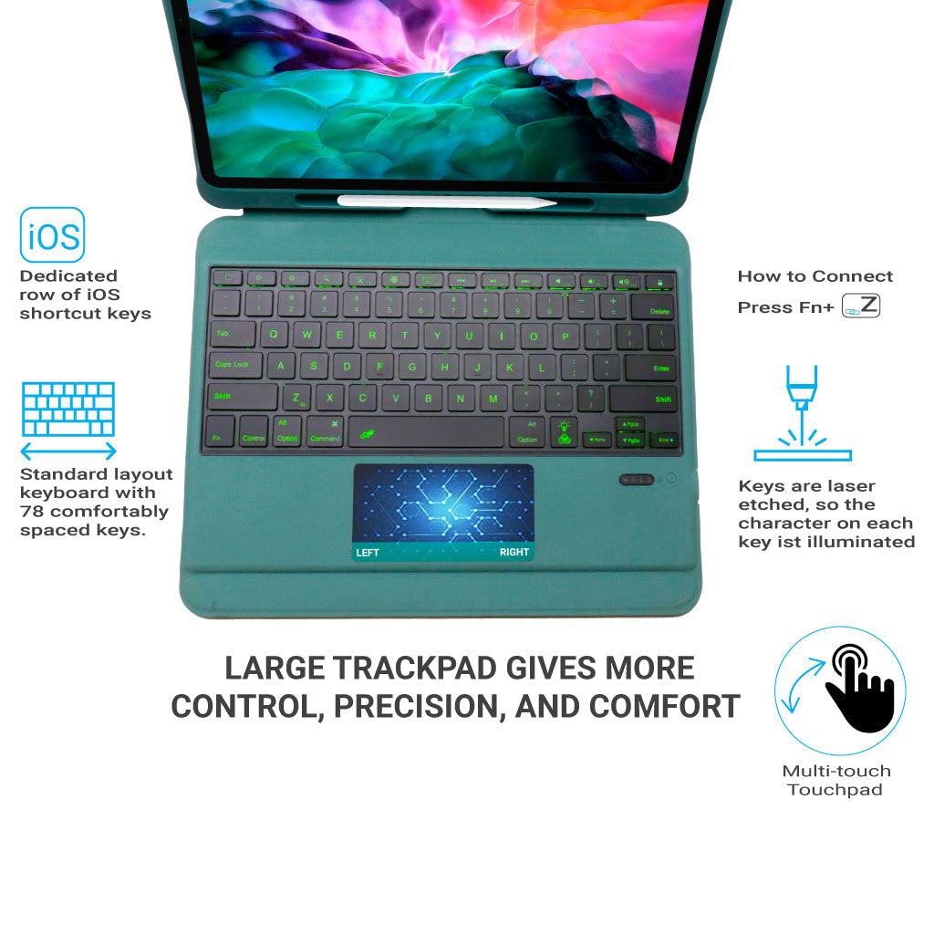 Concept-Kart-TECPHILE-T209D-Wireless-Keyboard-Case-for-iPad-Jasper-Green-1_6