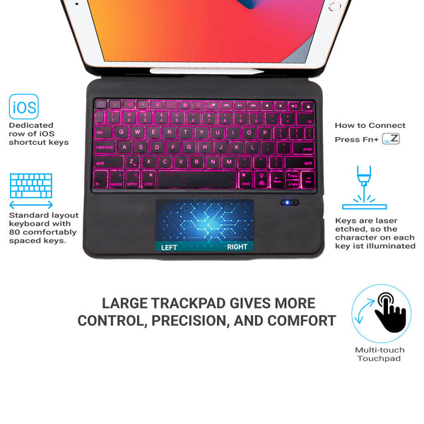 TECPHILE - T5207D - Wireless Keyboard Case for iPad - 3