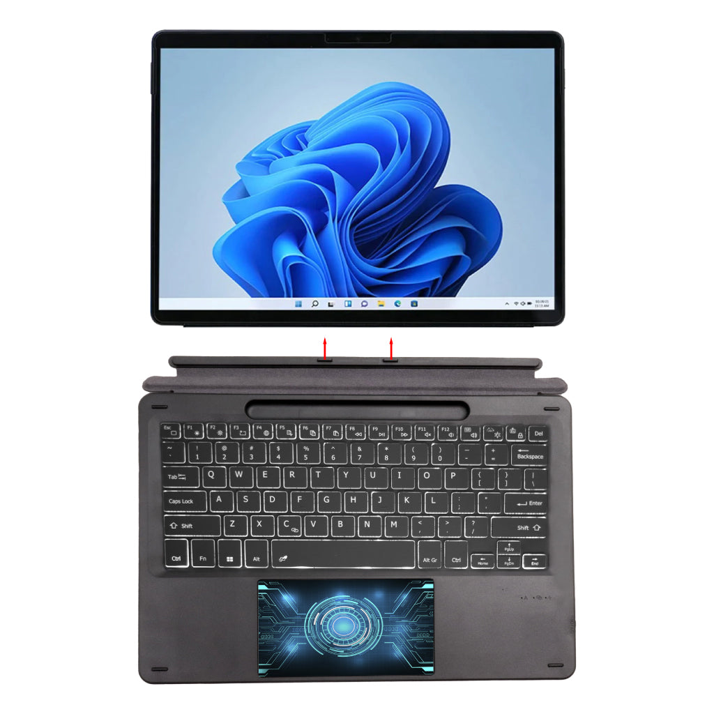 TECPHILE - K17 Pro Wireless Magnetic Keyboard for Surface Pro 11/X/9/8