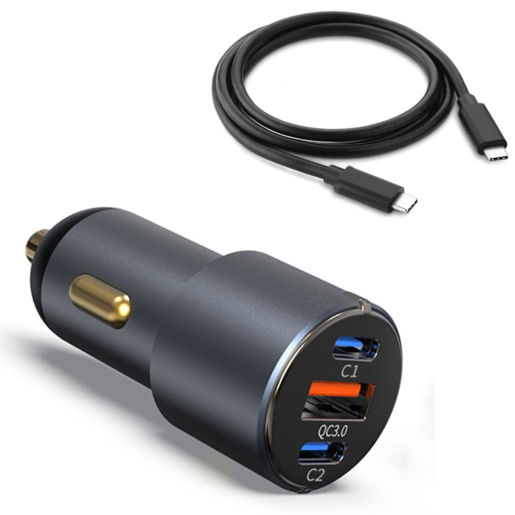 URVNS - C39 66W Mini Car Charger and USB-C cable combo, designed for universal compatibility and high-speed in-car charging.