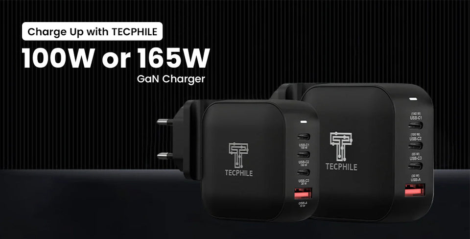 Charge Up with TecPhile: 100W or 165W GaN Charger — Which Powerhouse Suits You Best?