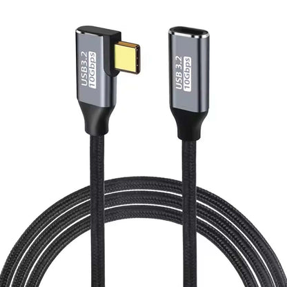TECPHILE - L Shape Type-C Male to Type-C Female 100W Charging Cable