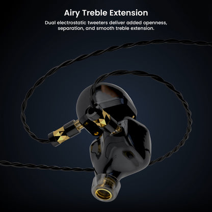 In-ear monitor with airty treble extension and dual electrostatic tweeters