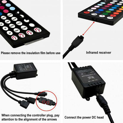 TECPHILE - 4 Pin RGB LED Strip Light IR Music Controller