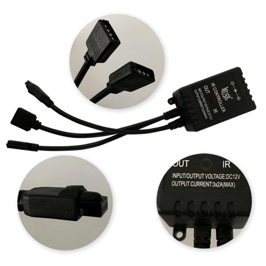 TECPHILE - 4 Pin RGB LED Strip Light IR Music Controller