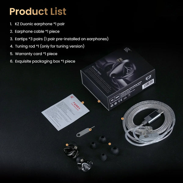 KZ - Duonic 3 Planar Magnetic + Dynamic Hybrid Driver IEM - 13