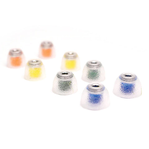 TANGZU Tang Sancai Eartips in Combo colors and sizes, made of medical-grade silicone with stainless steel cores for IEMs.