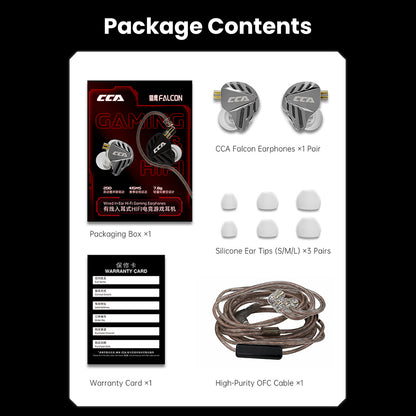 CCA Falcon gaming IEM packaging box