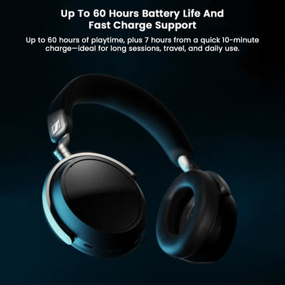 Sennheiser HDB 630 wireless headphones offer up to 60 hours battery life with fast charging for extended travel and daily use.