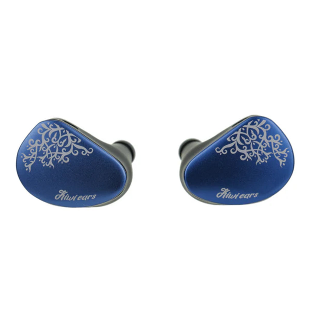 Blue Kiwi Ears Cadenza II in-ear monitors with white decorative logo