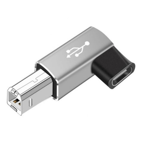 Buy grey-l-shape TECPHILE – USB B to USB C Printer Square Port Adapter