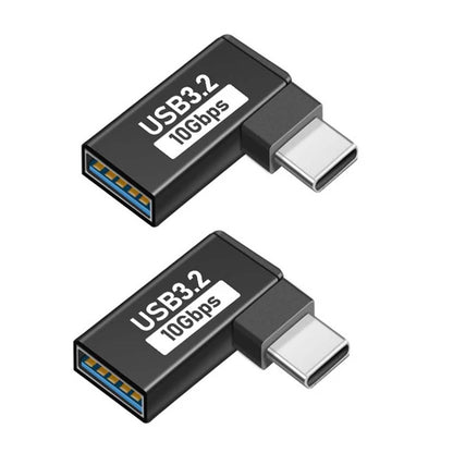 Pair of TECPHILE USB OTG Adapters with USB-C male to USB-A female interface for high-speed 10Gbps data and charging support.