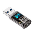 TECPHILE- 100W Type C Male to USB Female OTG Adapter with Digital Display - 16