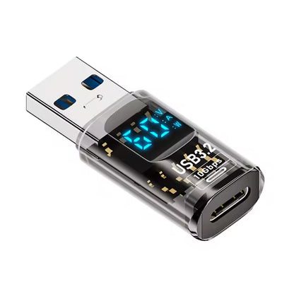 TECPHILE- 100W Type C Male to USB Female OTG Adapter with Digital Display