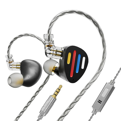 ND X12 Hybrid IEM in black with in-line mic and control button, offering hands-free functionality and high-quality sound.