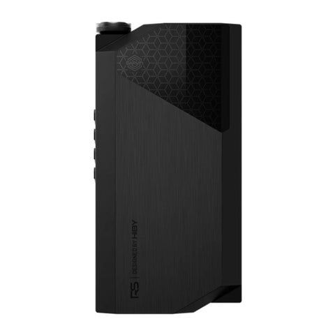 HiBy RS8II rear view in black finish with geometric design and premium metal chassis for flagship appeal.