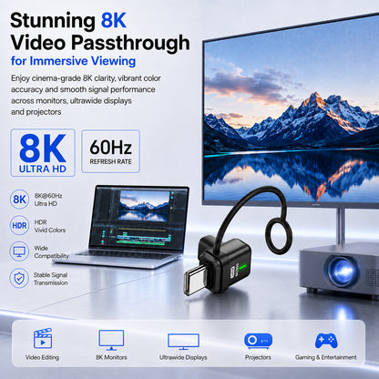 TECPHILE – 240W USB C Adapter With 8K@60hz & 80Gbps