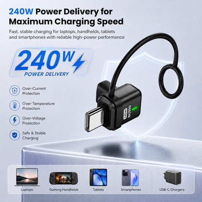 TECPHILE – 240W USB C Adapter With 8K@60hz & 80Gbps