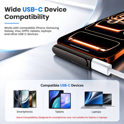 TECPHILE 240W Type C Charging Adapter with Foldable Mobile Stand