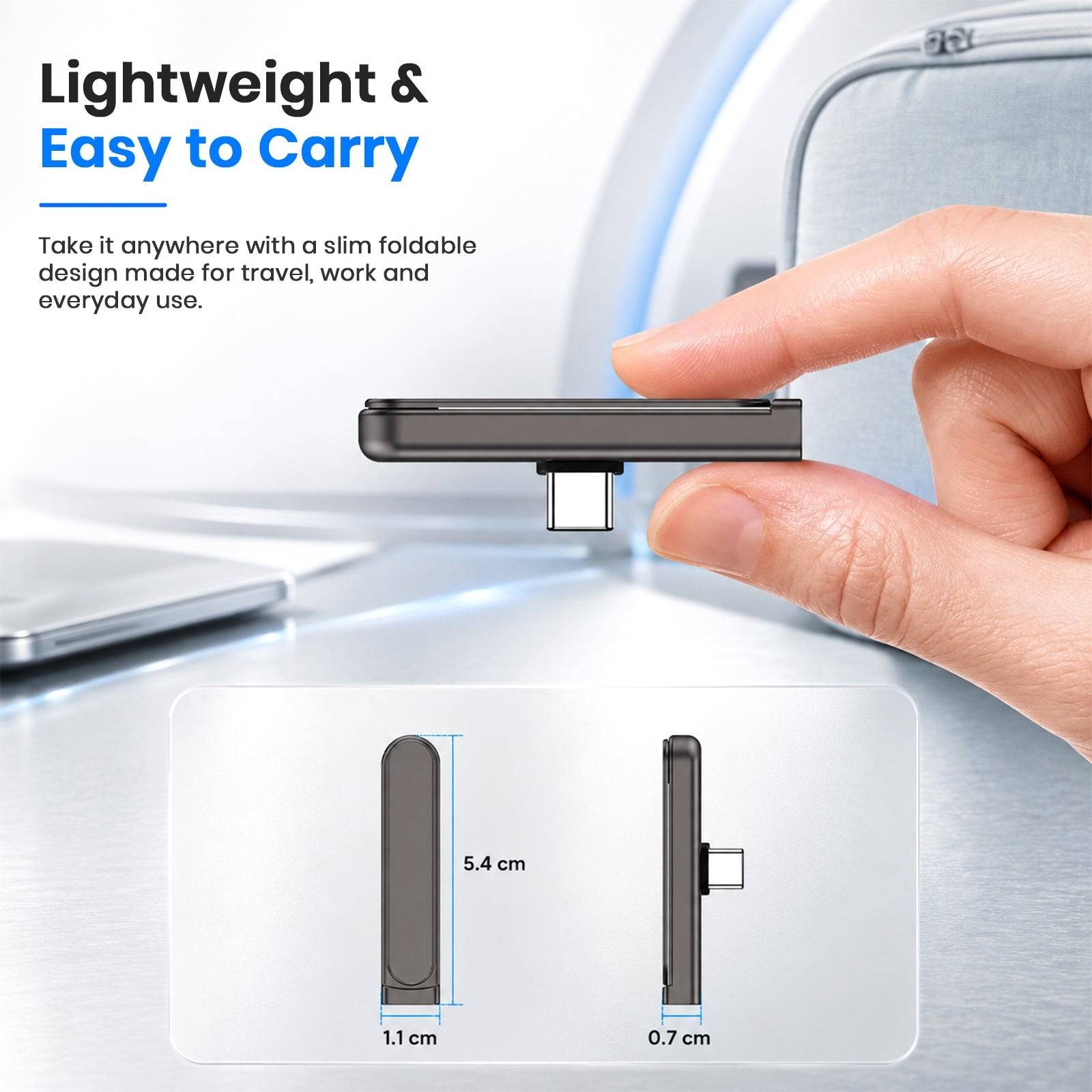 TECPHILE 240W Type C Charging Adapter with Foldable Mobile Stand