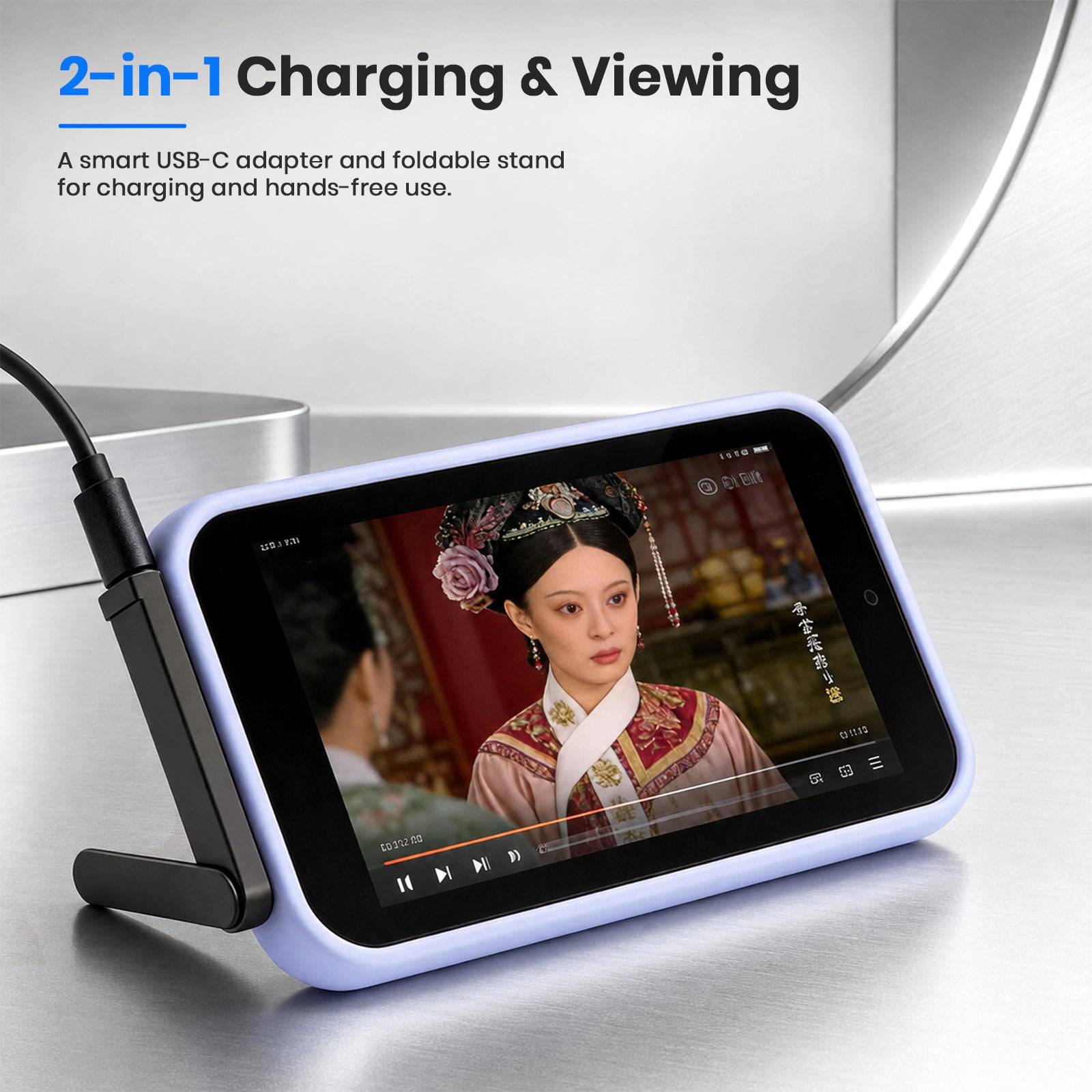 TECPHILE 240W Type C Charging Adapter with Foldable Mobile Stand