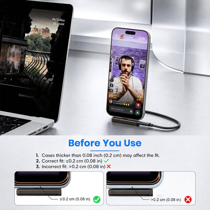 TECPHILE 240W Type C Charging Adapter with Foldable Mobile Stand