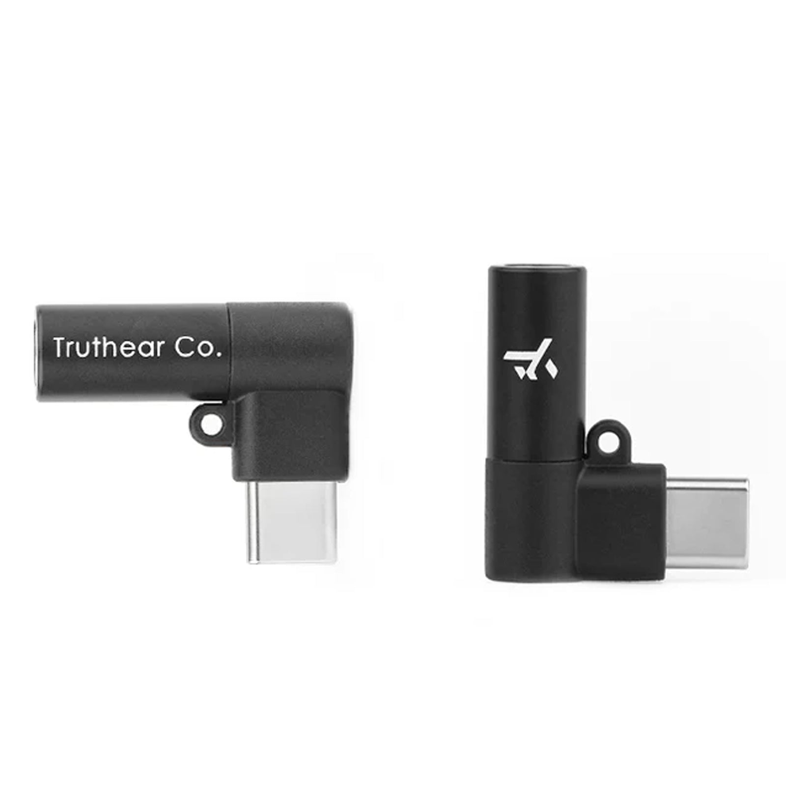 Black TRUTHEAR KeyX portable USB DAC/AMP with Cirrus Logic CS43131 chip, 3.5mm headphone output, and microphone support, SKU: Trther-KEYX-DAC-Blk