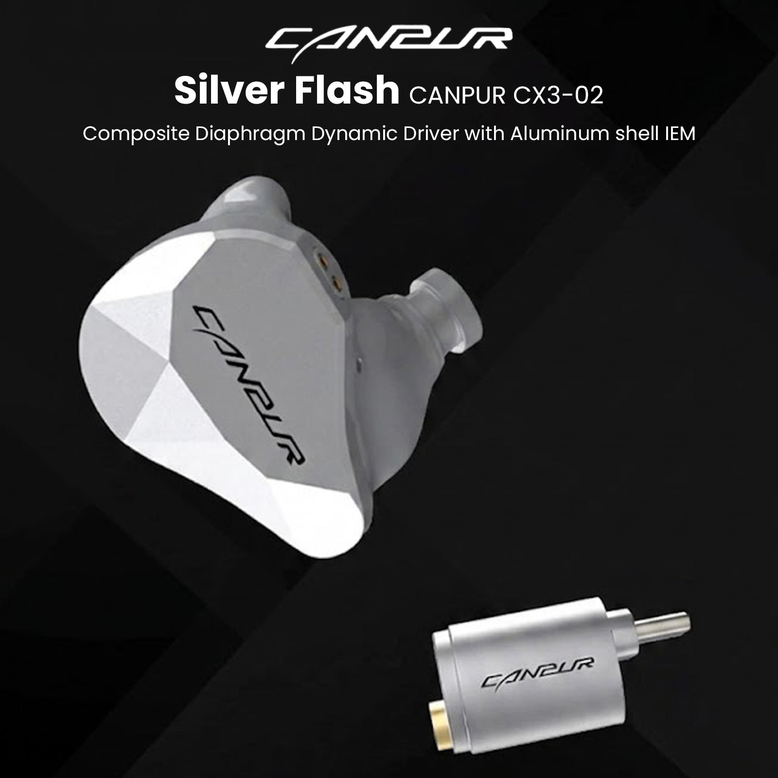 Canpur – Silver Flash 10mm PU+PET Composite Single Dynamic Driver IEM