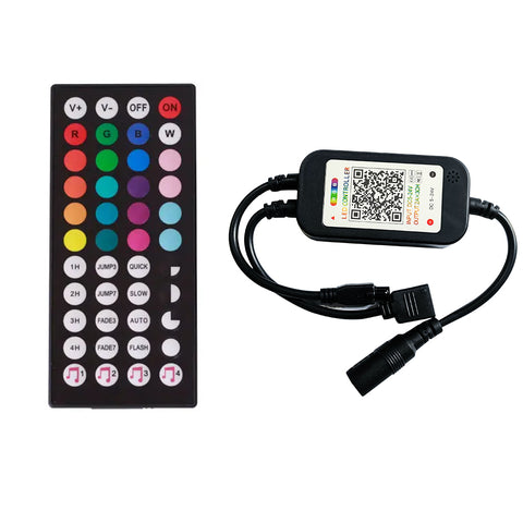 TECPHILE - Bluetooth RGB LED Strip Controller with 44 Keys Remote