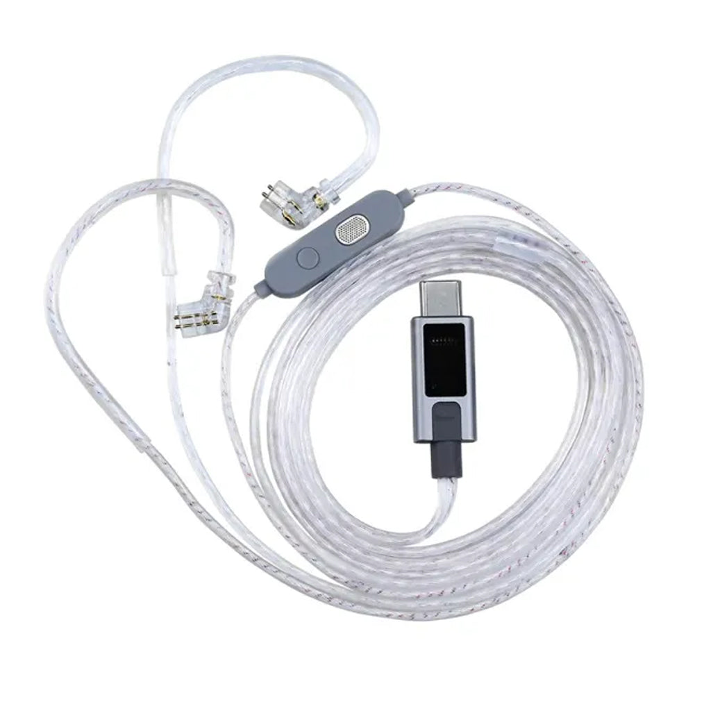 KZ M2 Cable with Mic - Upgrade Audio | 3.5mm & Type-C, featuring dual mics and silver-plated wire for enhanced sound quality and clarity.