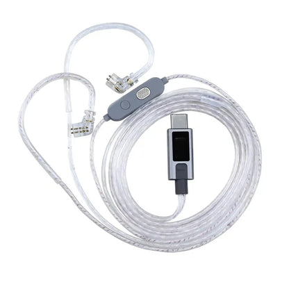 KZ M2 Cable with Mic - Upgrade Audio | 3.5mm & Type-C, featuring dual mics and silver-plated wire for enhanced sound quality and clarity.