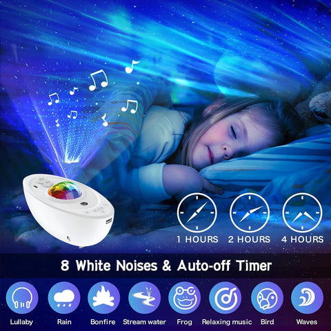 TECPHILE Starship Galaxy Night Light Projector with Speaker, Music Sync - 0