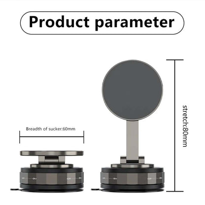 TECPHILE T30 phone holder dimensions with 60mm suction base and 180mm stretch height for compact and adjustable design.