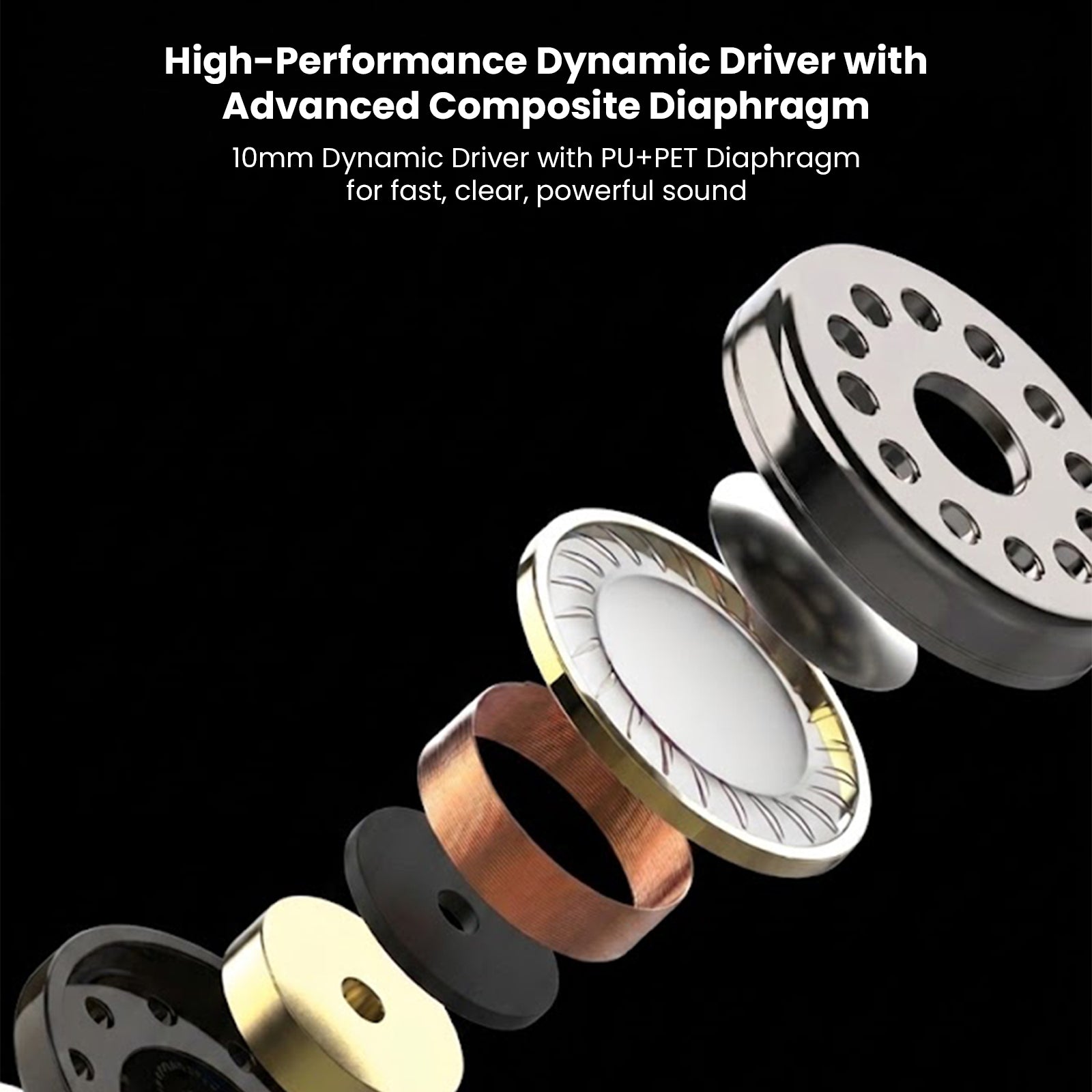 Canpur – Silver Flash 10mm PU+PET Composite Single Dynamic Driver IEM