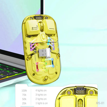 TECPHILE - M111 Transparent Dual Mode Wireless Bluetooth Mouse